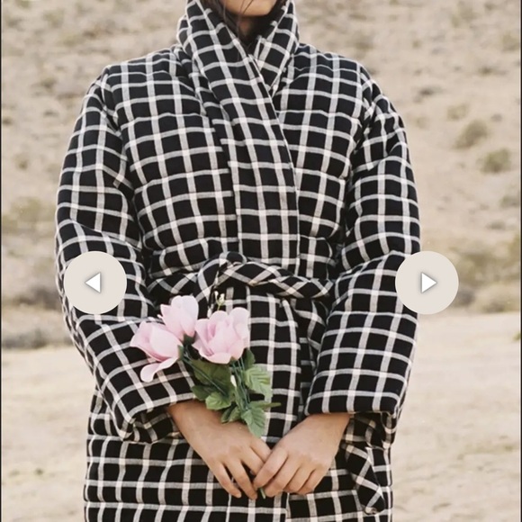 Mara Hoffman WILLA Jacket Windowpane Black White L - Picture 12 of 15